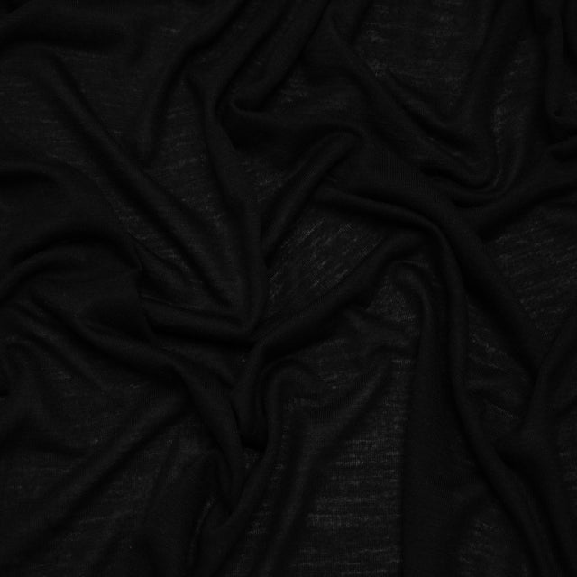 Lightweight Polyester Jersey Made in Italy - Black - Deadstock