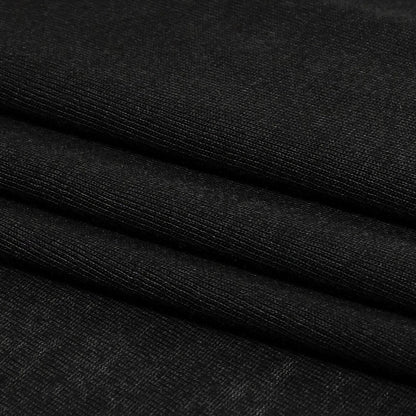 Black Polyester Lightweight Sweater Knit Folded