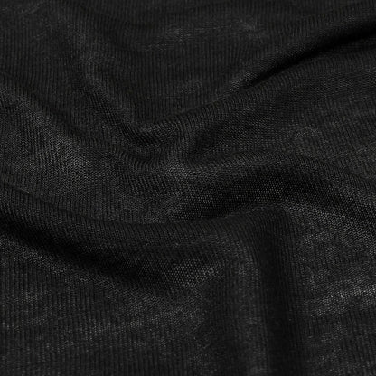 Black Polyester Lightweight Sweater Knit Detail
