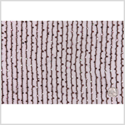 Chocolate Sequin Striped Mesh Full