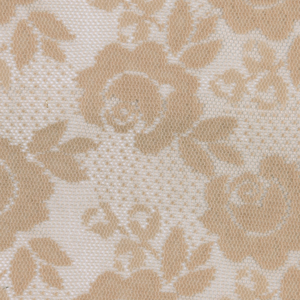 Beige Floral Polyester Lace Detail
