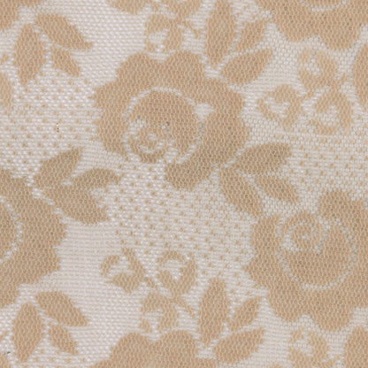 Beige Floral Polyester Lace Detail