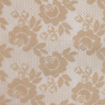 Beige Floral Polyester Lace