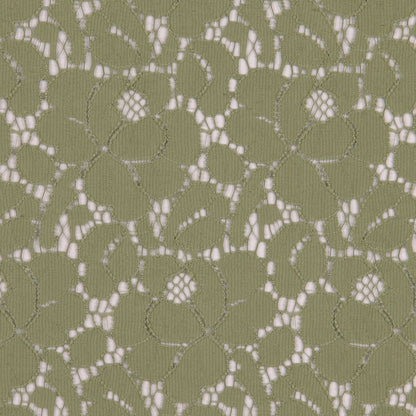 Aspen Green Floral Polyester-Cotton Lace Detail