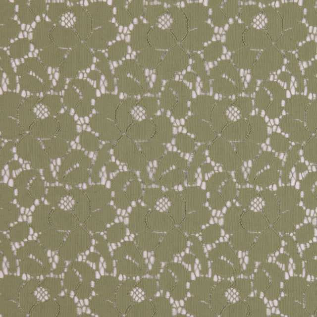 Aspen Green Floral Polyester-Cotton Lace