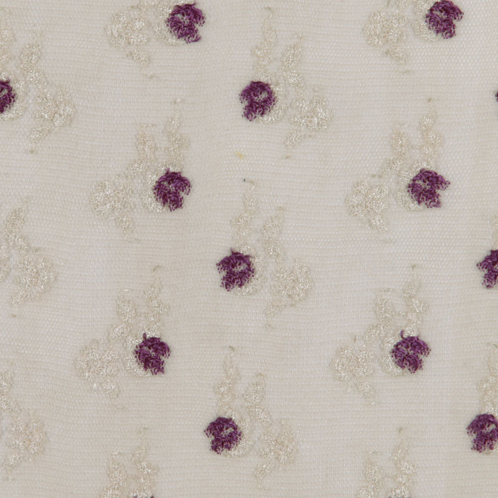 Antique Gold and Eggplant Stretch Floral Lace Detail