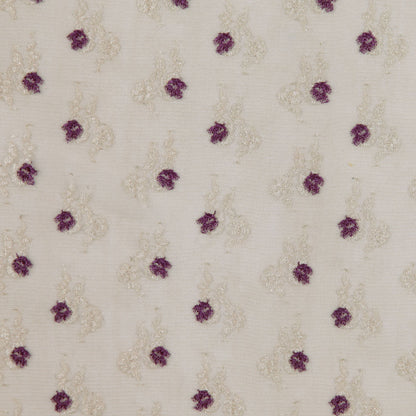Antique Gold and Eggplant Stretch Floral Lace