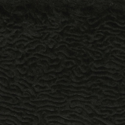 Black Solid Faux Fur Detail