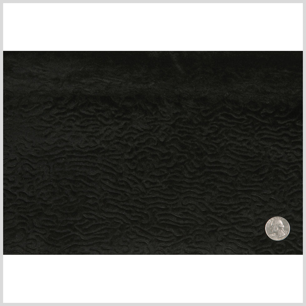 Black Solid Faux Fur Full