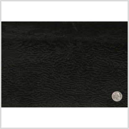Black Solid Faux Fur Full