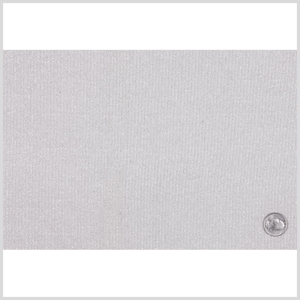 Silver Metallic Sheer Ribbed Polyester Jersey Full