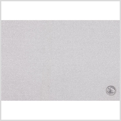 Silver Metallic Sheer Ribbed Polyester Jersey Full