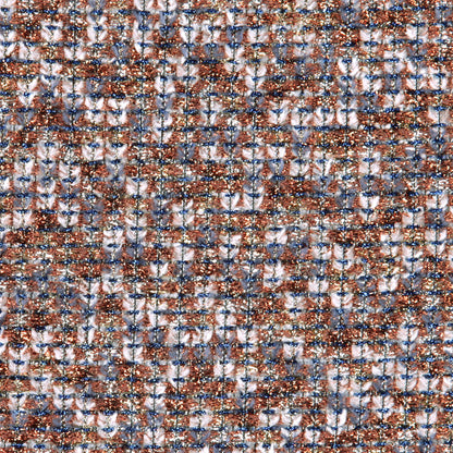 Famous NYC Designer Metallic Copper/Gray/Blue Novelty Woven Detail