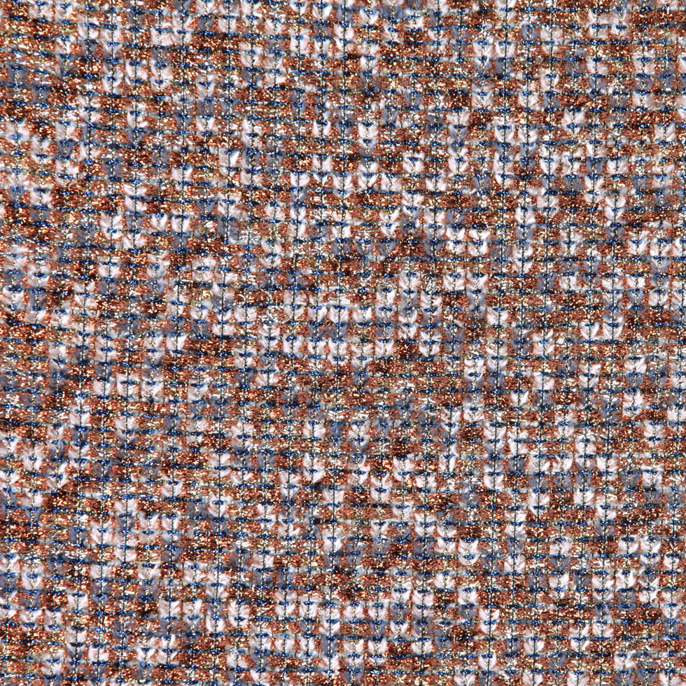 Famous NYC Designer Metallic Copper/Gray/Blue Novelty Woven
