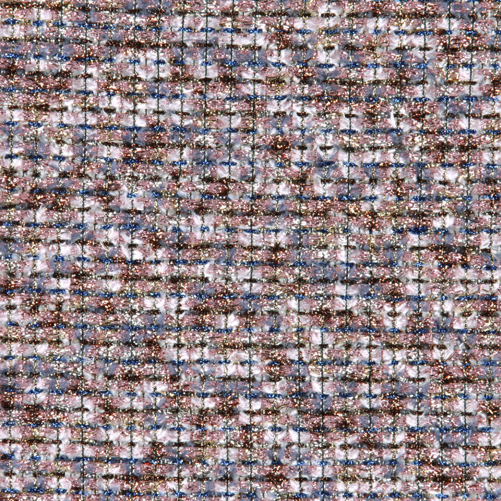 Famous NYC Designer Metallic Copper/Pink/Blue Novelty Woven Detail