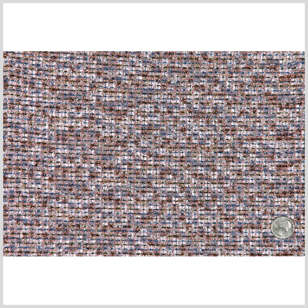 Famous NYC Designer Metallic Copper/Pink/Blue Novelty Woven Full