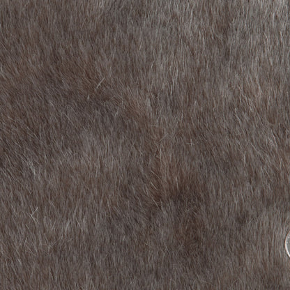 Brown Solid Faux Fur Detail