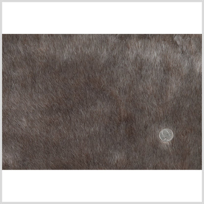 Brown Solid Faux Fur Full