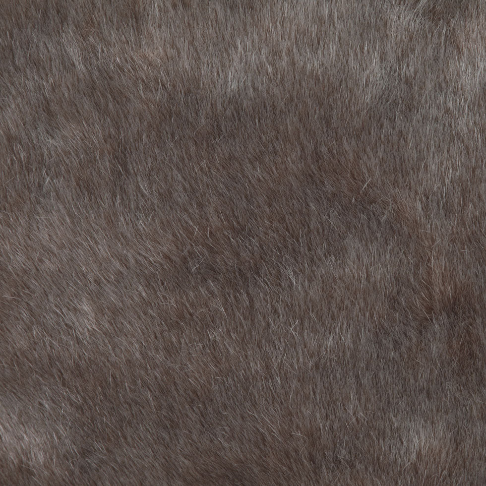 Brown Solid Faux Fur