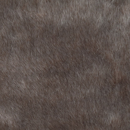 Brown Solid Faux Fur
