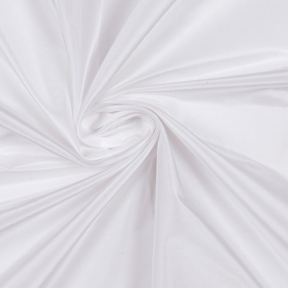White Solid Polyester Taffeta Detail