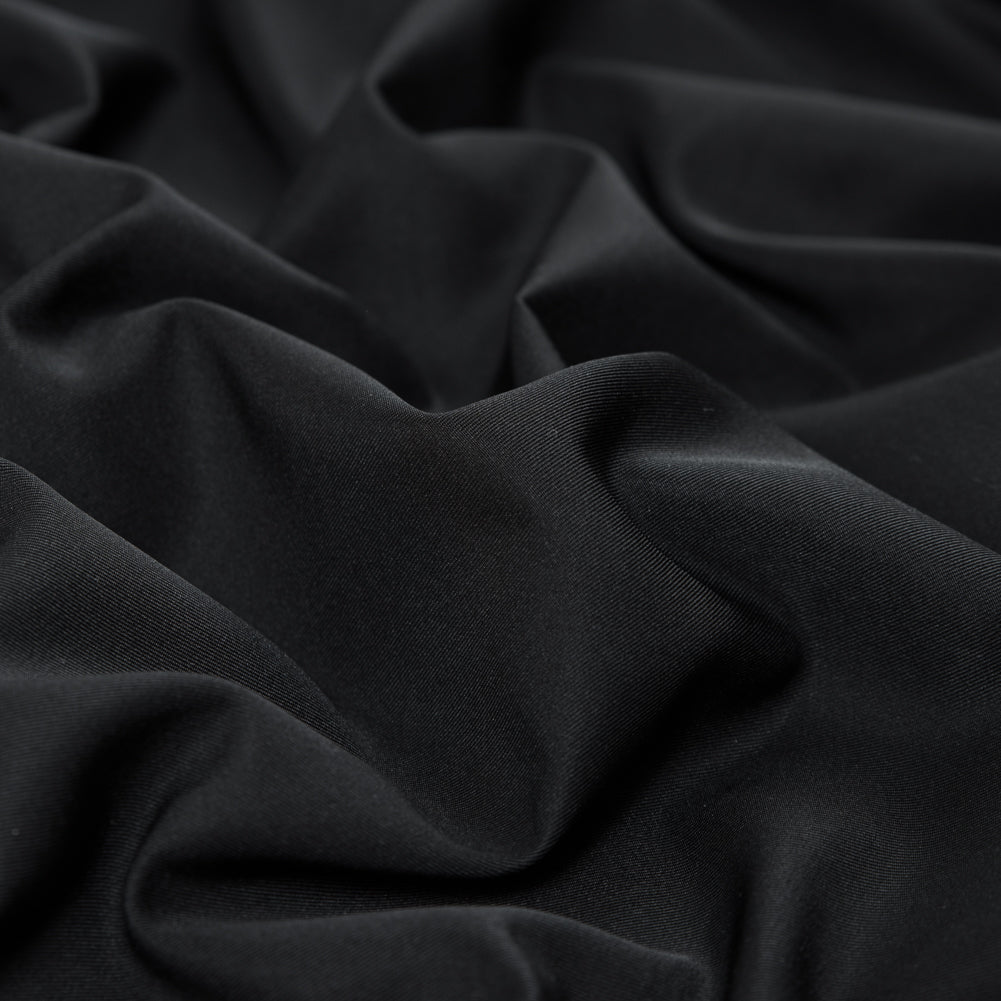 Black Polyester Twill Suiting Full