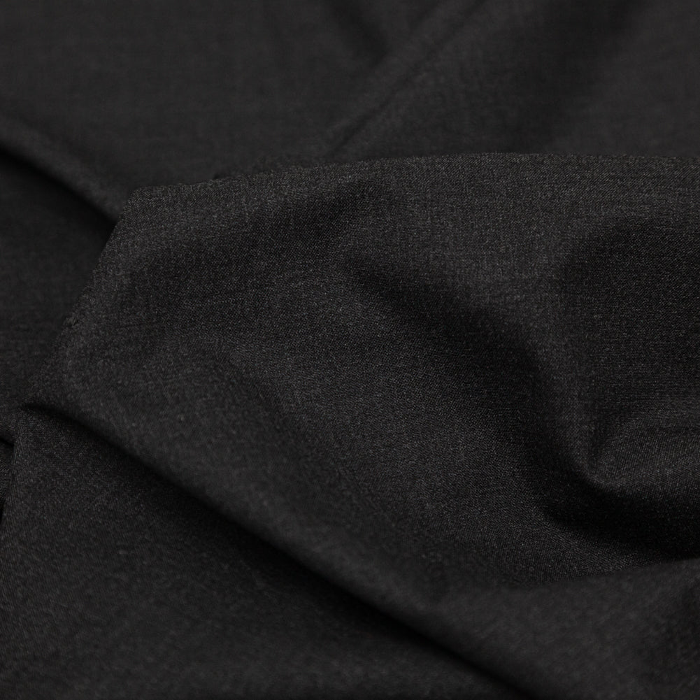 Charcoal Stretch Polyester Suiting Detail