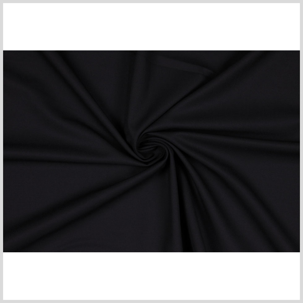 Italian Black Stretch Polyester-Viscose Suiting Full