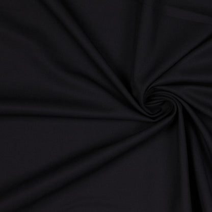 Italian Black Stretch Polyester-Viscose Suiting