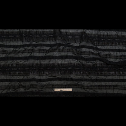 Raven and Silver Shadow Striped Novelty Sheer Jacquard Full