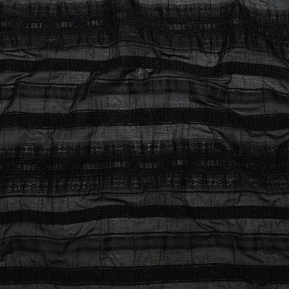Raven and Silver Shadow Striped Novelty Sheer Jacquard
