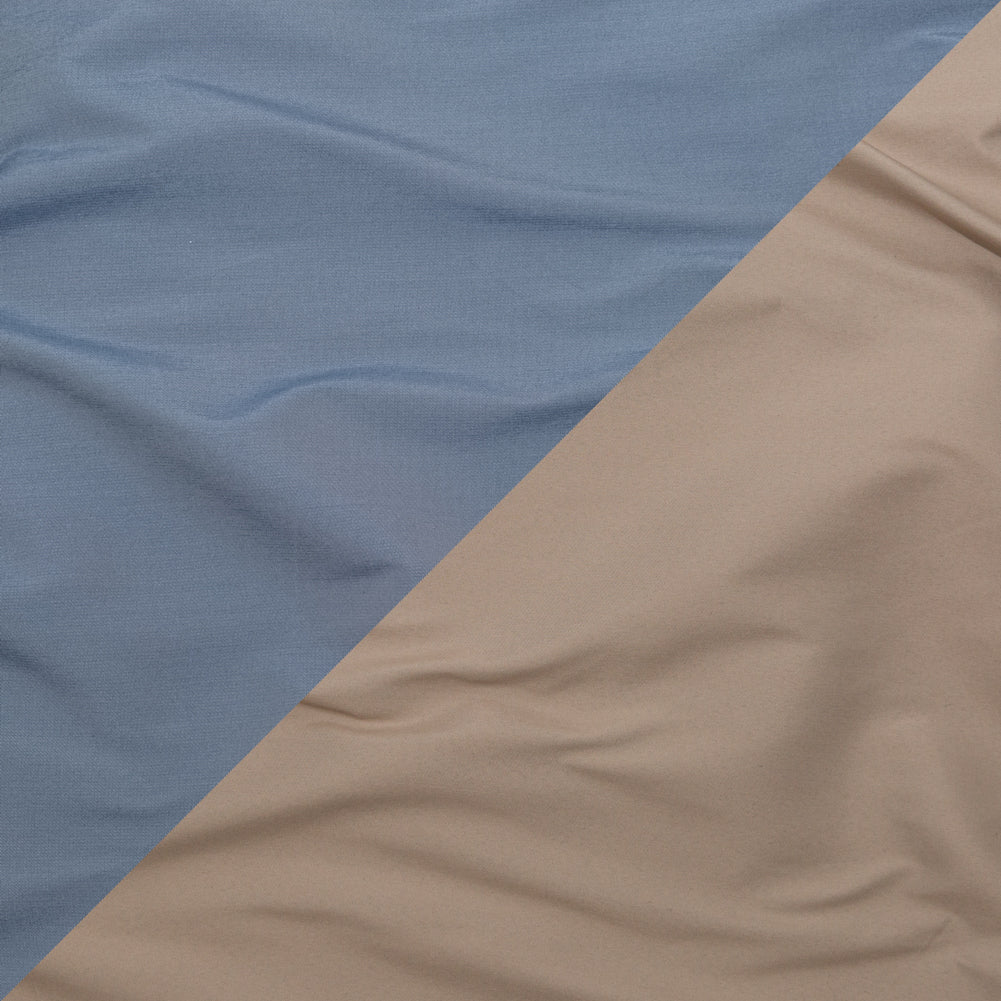 Bering Sea and Simply Taupe Reversible Polyester Taffeta