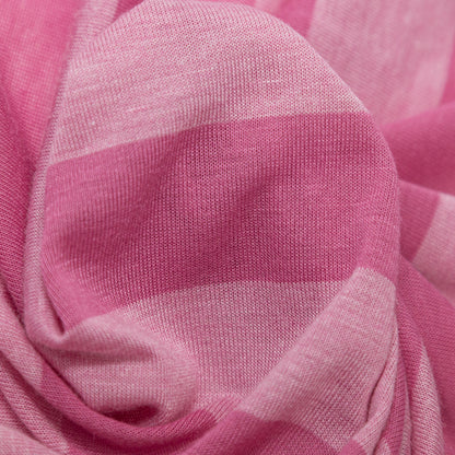 Cashmere Rose and Ibis Rose Awning Striped Tissue-Weight Rayon Jersey Detail