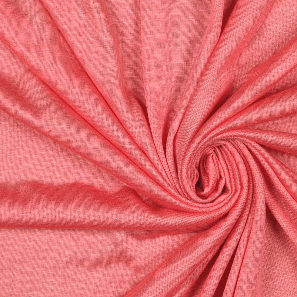 Heathered Salmon Sheer Rayon Jersey Detail