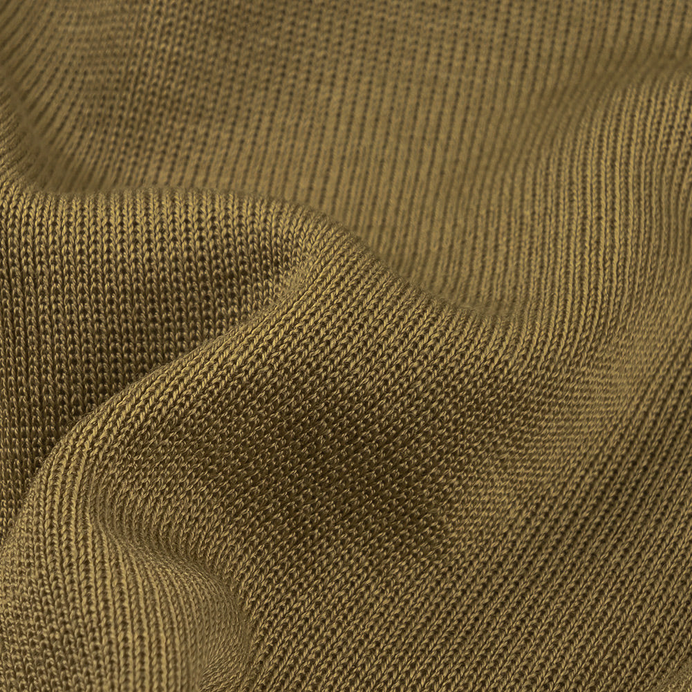 Light Olive Rayon 1x1 Rib Knit Detail