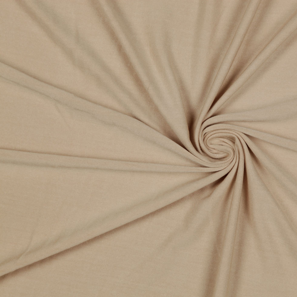 Beige Stretch Rayon Jersey