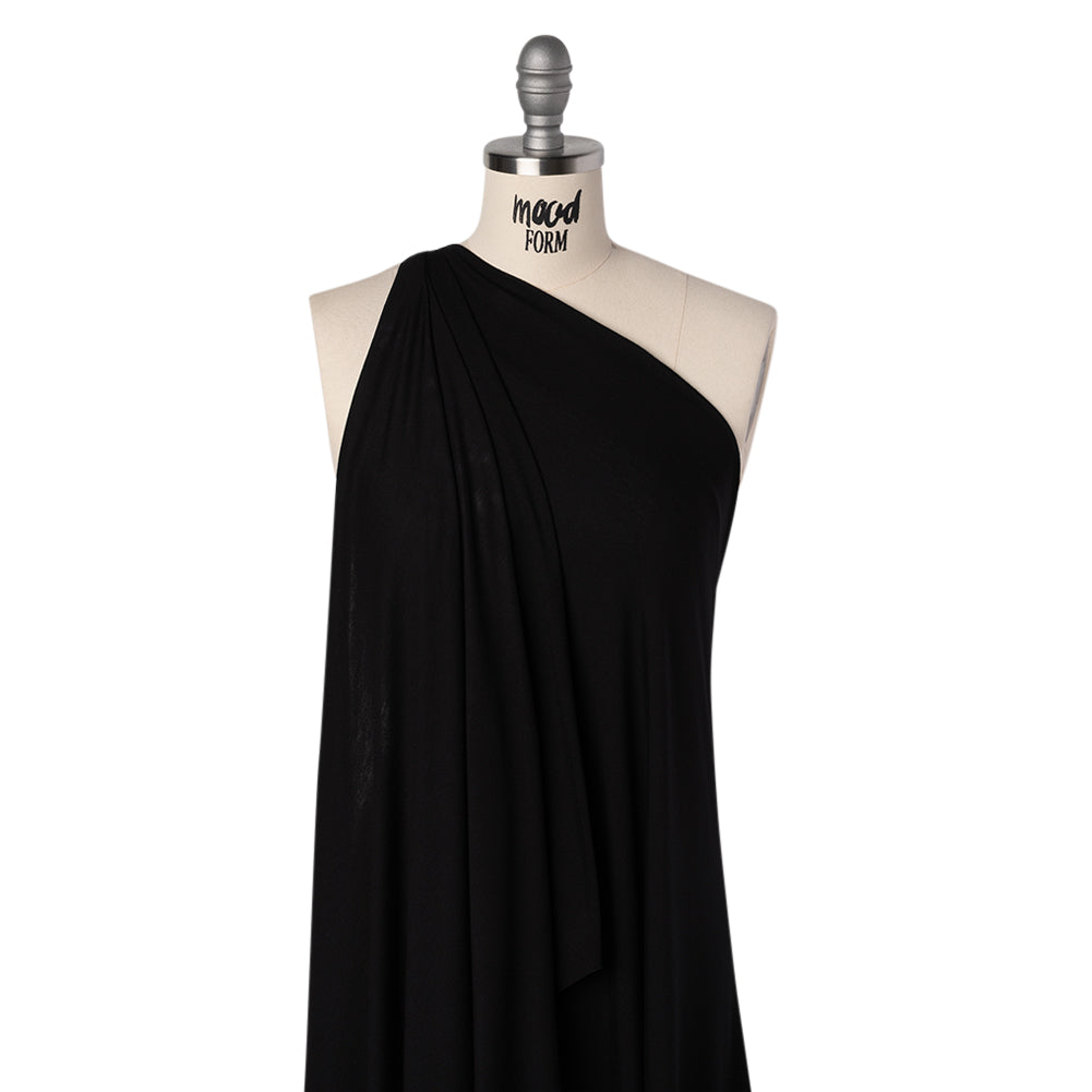 Stretch Rayon Jersey - Black - Designer Deadstock Drape