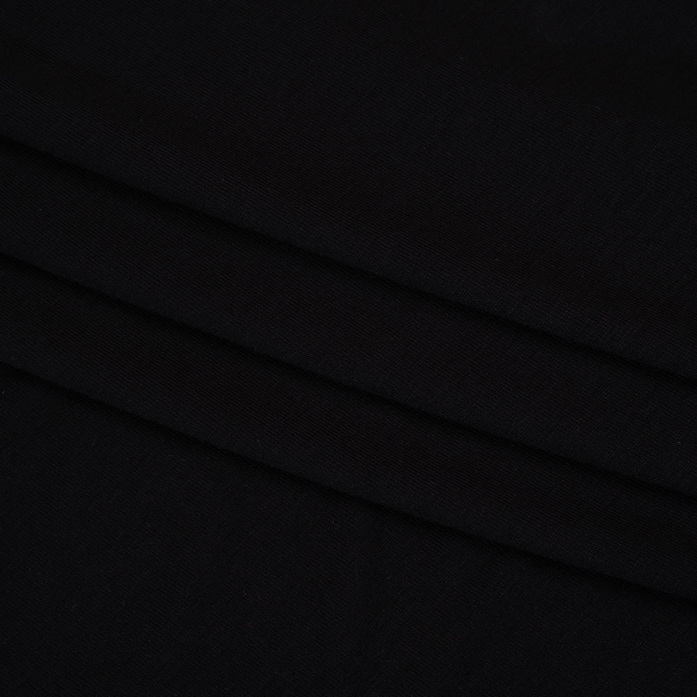 Stretch Rayon Jersey - Black - Designer Deadstock Detail