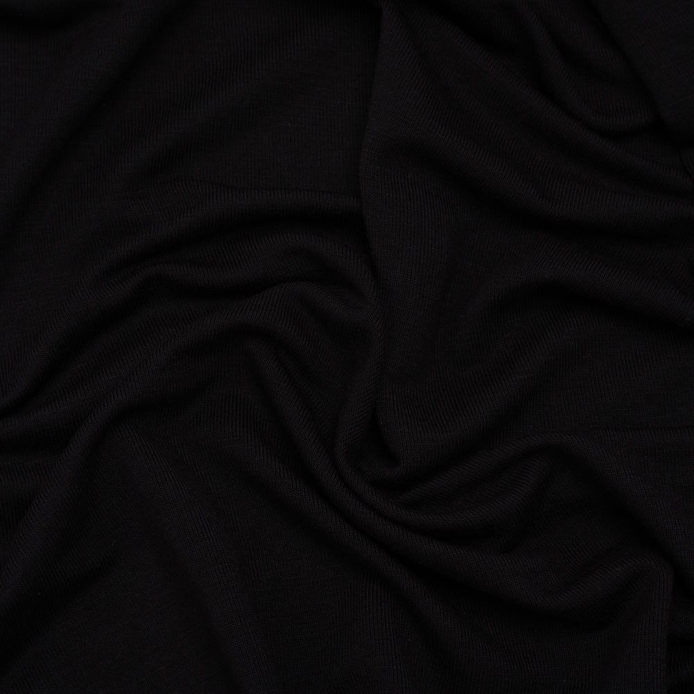 Stretch Rayon Jersey - Black - Designer Deadstock Drape