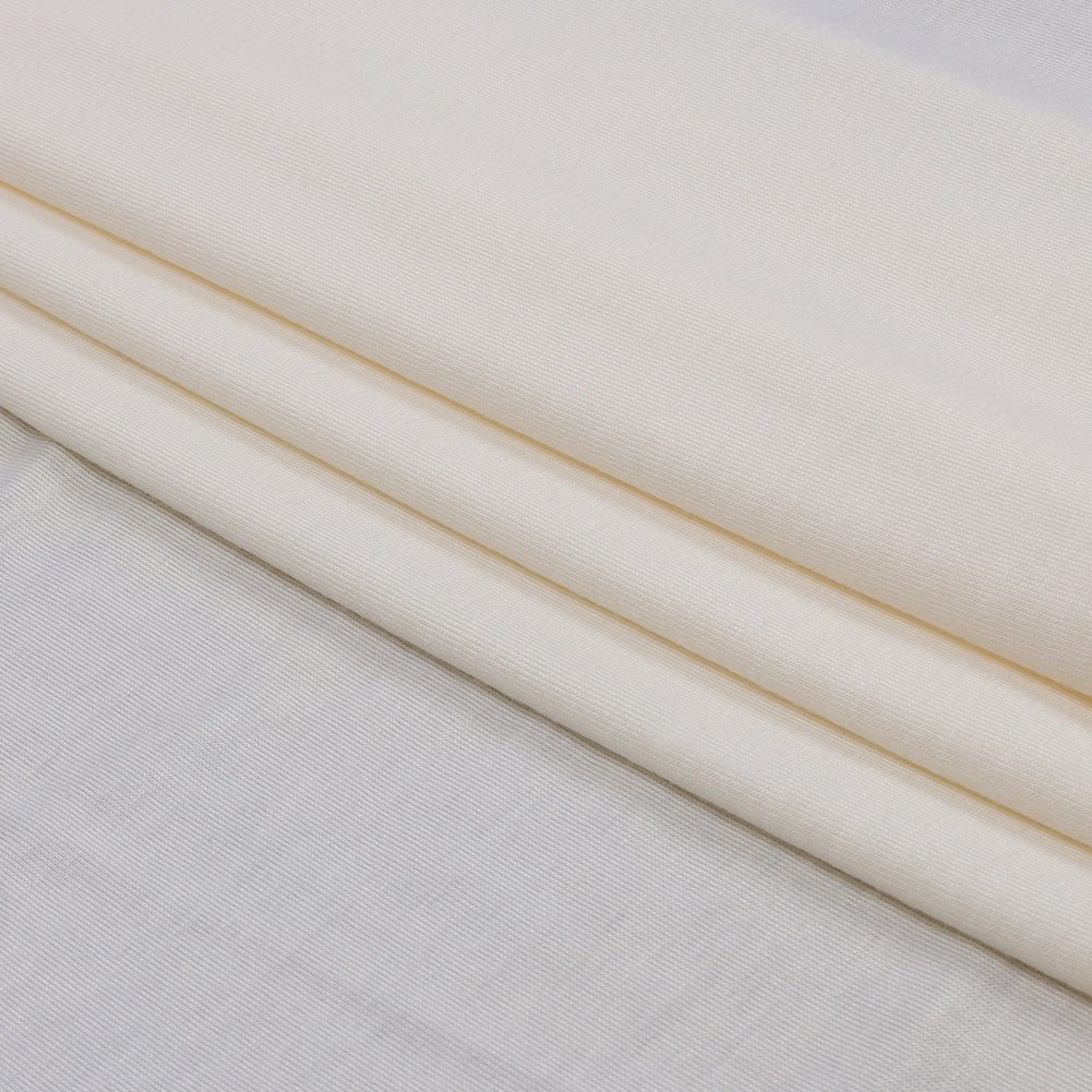 Italian Ivory Stretch Rayon Jersey Folded