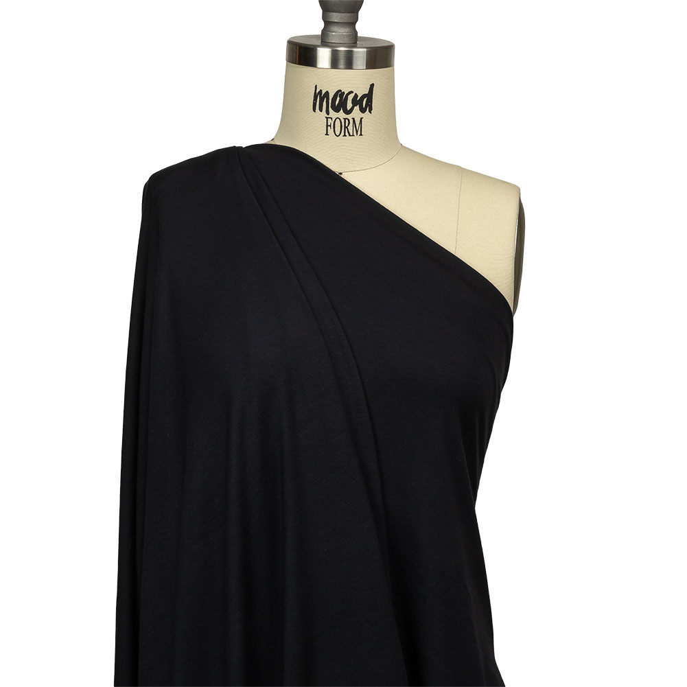 Midnight Navy Stretch Rayon Jersey Drape