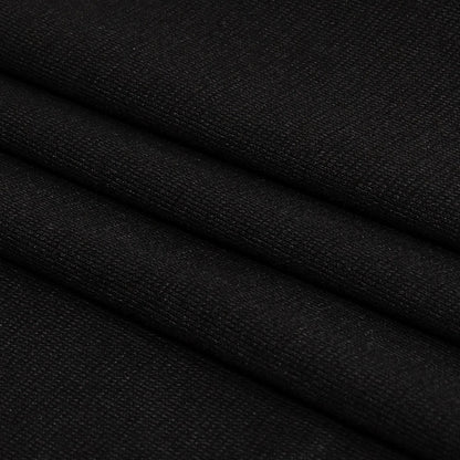 Black Slubbed Stretch Rayon Jersey Folded