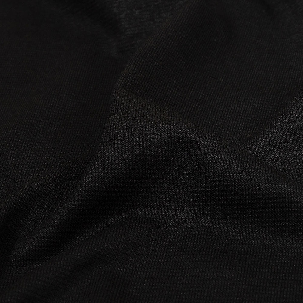 Black Slubbed Stretch Rayon Jersey Detail