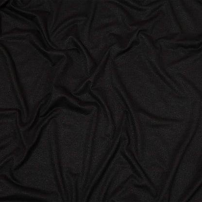 Black Slubbed Stretch Rayon Jersey