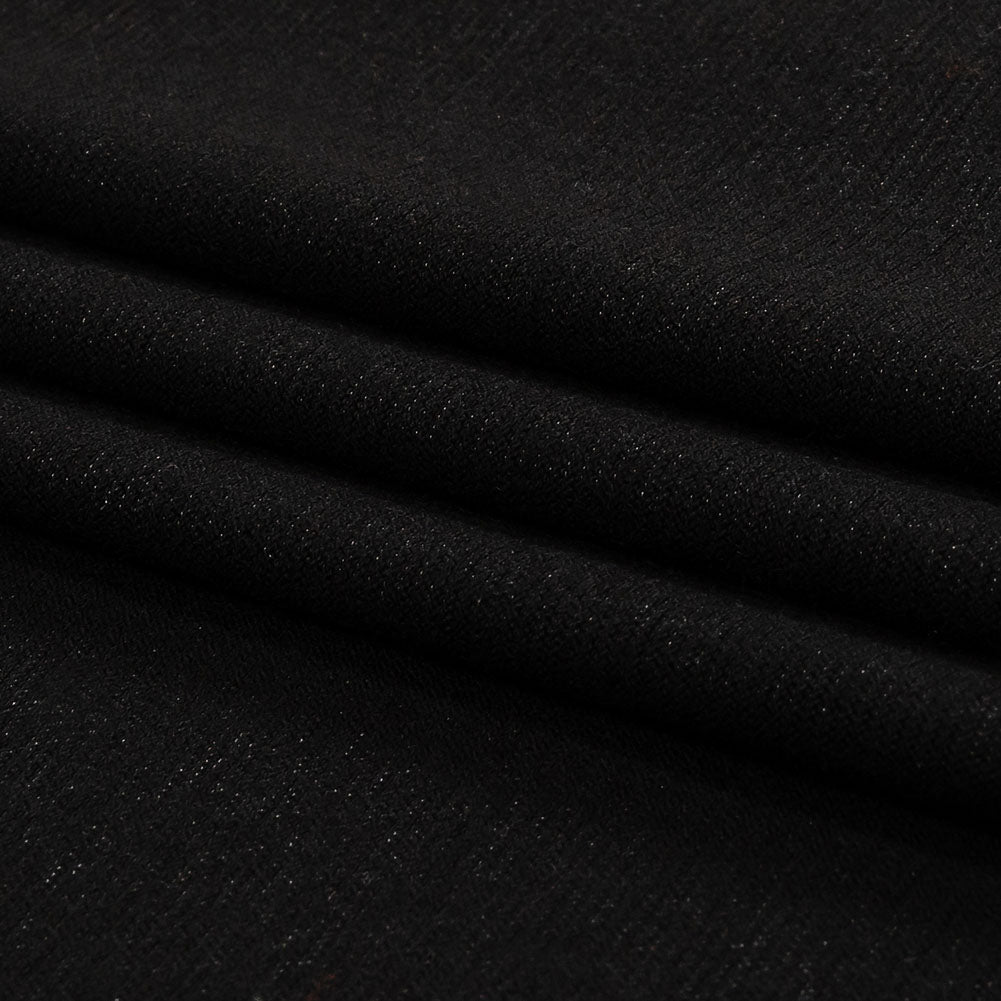 Black Stretch Rayon Jersey Folded
