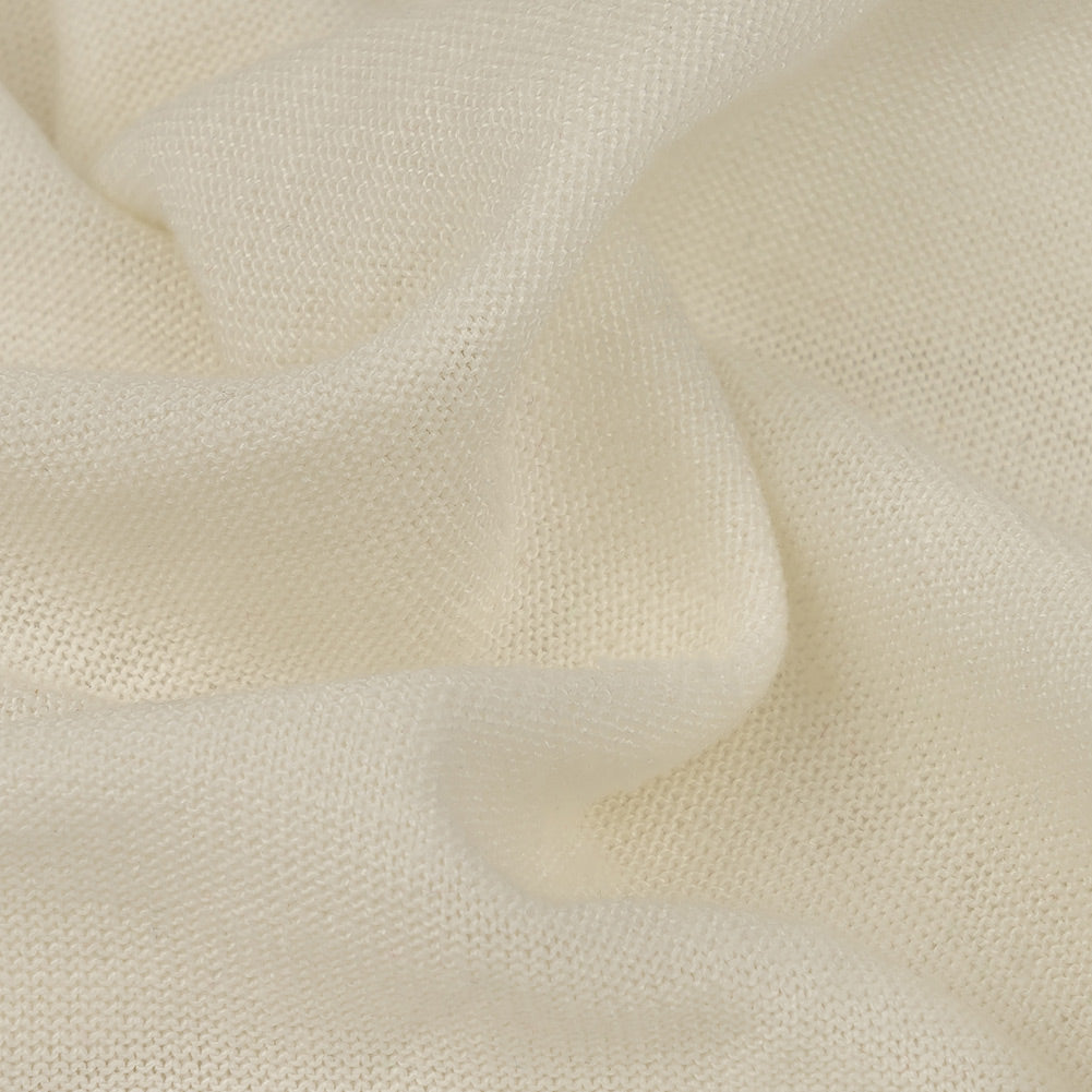 Off White Lightweight Rayon Jersey Detail