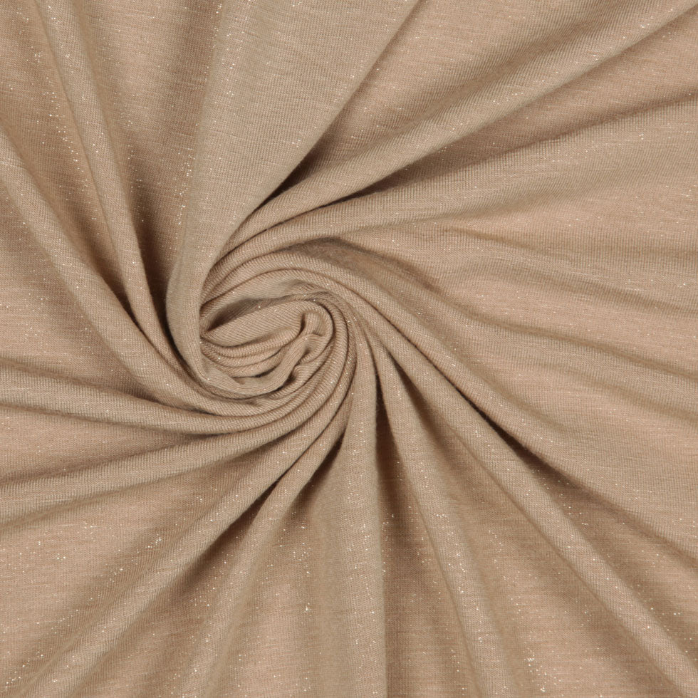 Italian Gilded Beige and Metallic Gold Stretch Rayon Jersey Detail