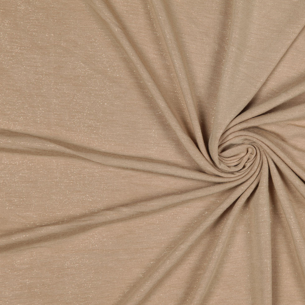 Italian Gilded Beige and Metallic Gold Stretch Rayon Jersey
