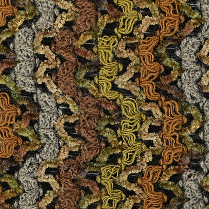 Avocado, Mustard and Steel Blue Textured Loosely Woven Novelty Detail