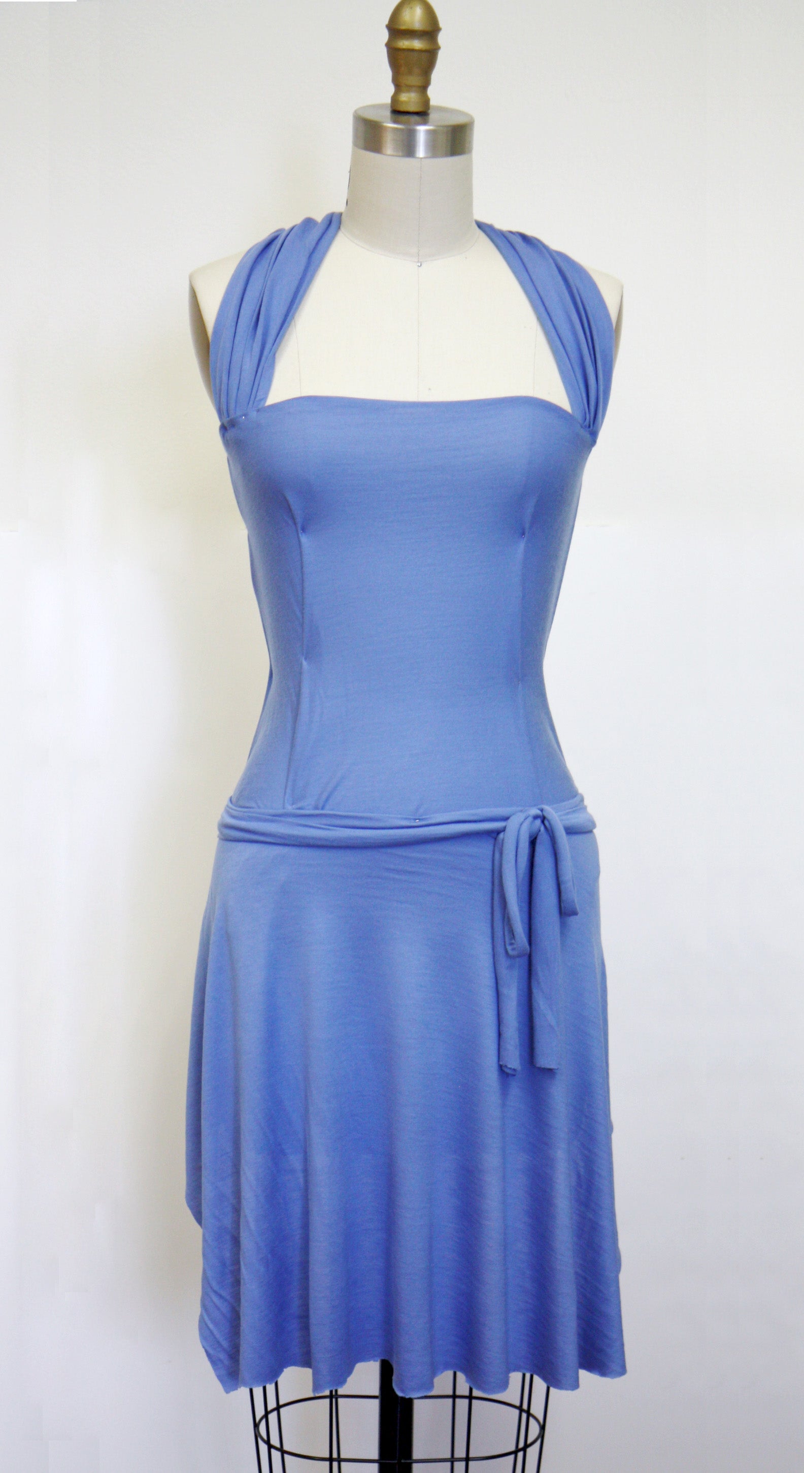 Powder Blue Stretch Rayon Jersey Detail